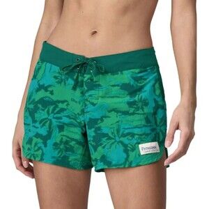 Patagonia Shorts Conifer Green Women Size 6 Beach Swimming Boardshorts Lace Up